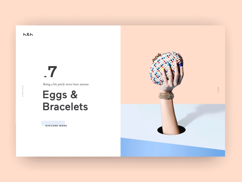Eggs & Bracelets detailpage interaction pastel product sansserif ui ux webdesign