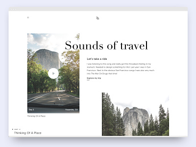 Sounds Of Travel clean didot interaction design minimalistic sound typography ui ux webdesign