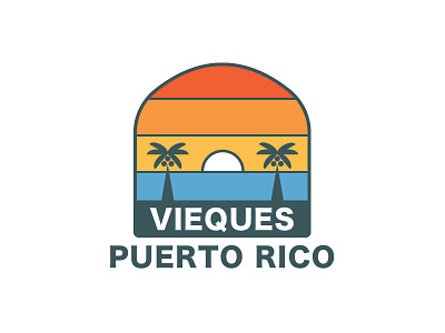 Vieques Badge badge branding city island logo puerto rico vieques