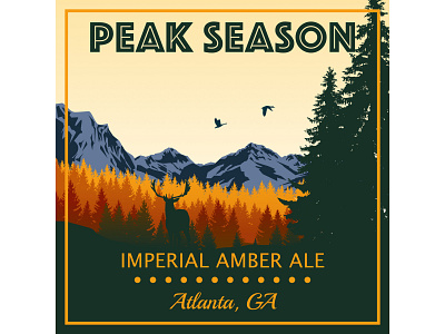 Peak Season beer branding design illustration logo