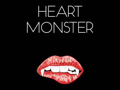 Heart Monster album art album artwork design fangs illustration monster