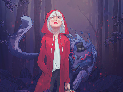 Red Riding Hood book cover book illustration illustration procreate red riding hood wolf