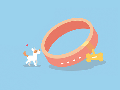 Parcel contants icon dog collar flat illustration illustration
