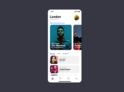 Concert App UI app clean concept concert design figma flat interface iphone minimal mobile ui ux