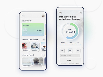 Mobile Giving App app mobile neumorphism neumorphism ui neumorphismui skeuomorphism soft ui softui ui ui design uiux ux ux design xddailychallenge
