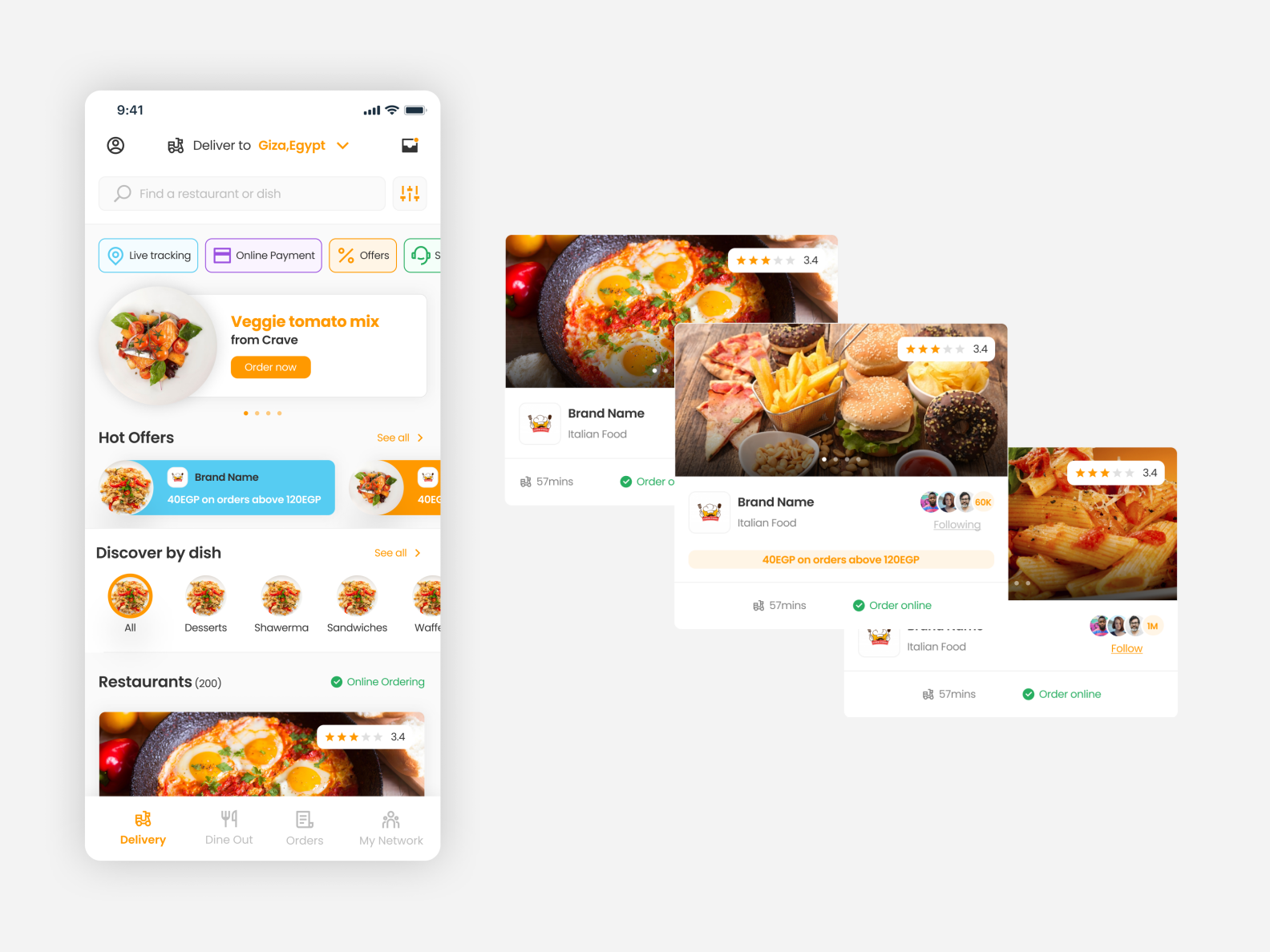 Food Ordering Mobile App by Nour Ramy on Dribbble