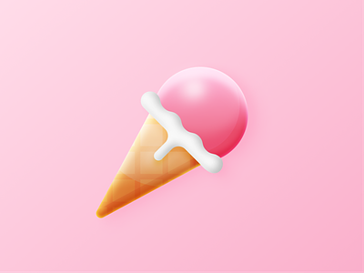 3D Ice Cream Cone 3d figma 3d ice-cream icon iconography