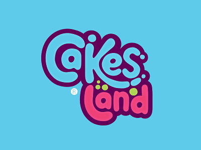 Cakes Land Logo brand branding cakes dessert illustration land logo shop sweets