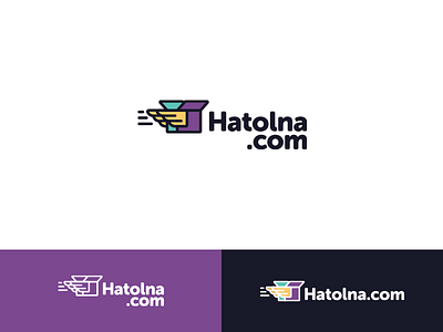 Logo for Hatolna branding delivery fast flying icon identity location logo motion movement speed wings