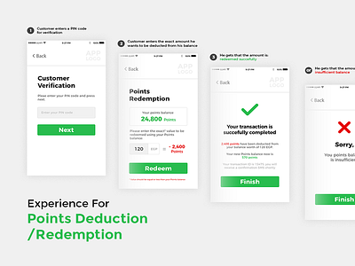 Points Deduction/Redemption mobile views balance deduction loyalty app mobile app payment method points redeemer redemption ui ux design