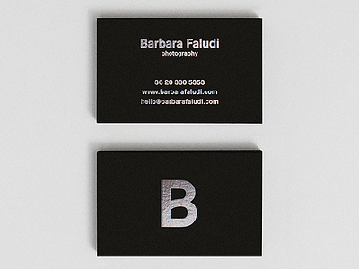 Barbara Faludi Photography Card black branding business card card foil photography silver white
