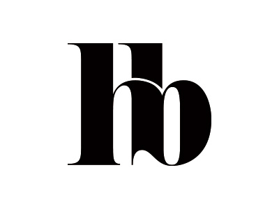 HB initials black contrast hb initial logo serif white