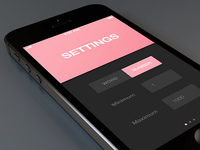 Randm. settings panel app clean coming flat iphone pink randm settings