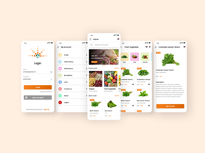 Grocery App app app design clean design grocery app minimal mobile mobile app design mockup ui ui design ux ux design vector