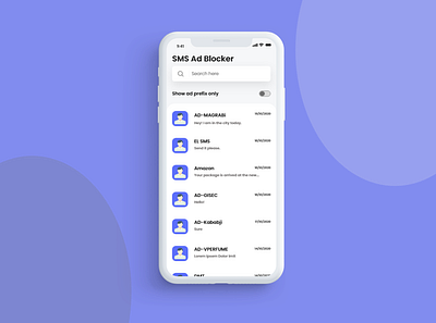 SMS Ad Blocker App app app design clean design mobile mockup ui ui design ux ux design