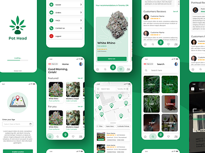 PotHead App app app design clean design mobile mockup ui ui design ux ux design weed