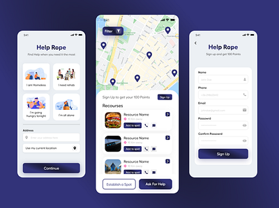 Help Rope App app design design mockup ui ui design ux ux design