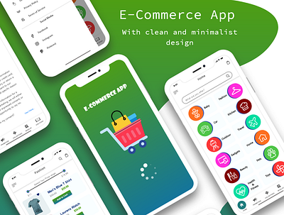 E Commerce App Design app app design clean design e commerce e commerce app minimal minimalist mockup ui ui design ux ux design vector