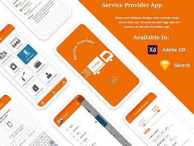 Service Provider App UI app app design clean design minimal minimalist mobile mockup provider service service provider ui ui design ux ux design vector