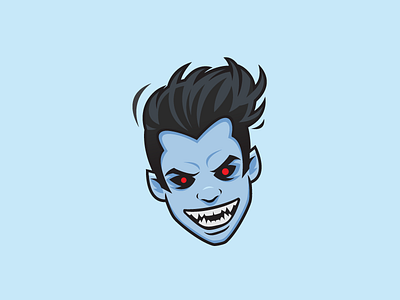 Vampire Teen character cursed design face icon logotype teen vampire