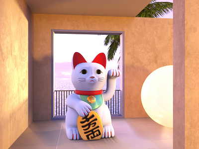 Maneki 3d art artdirection c4d cat cgi colours composition design lucky cat maneki maneki neko octane render