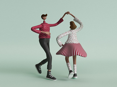 Dancing characters 3d 3d art 3d character c4d character character design cinema4d colours dance design digitalart render renders