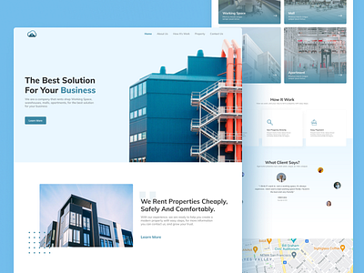 Real Estate - Landing Page apartment blue building design figma figmadesign home landingpage real estate ui uiux website