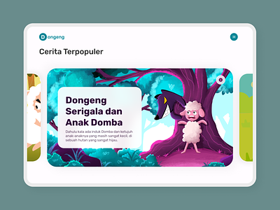 Dongeng - Digital Book book children colorfull cute design fairytale figma figmadesign illustration ipad landingpage story trend ui uiux website