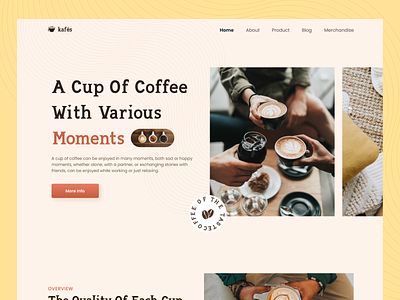 KAFES ☕️ - website branding cafe clean coffees couple design enjoy figma figmadesign freinds hangout landingpage meeting menu office trend ui uiux website yellow