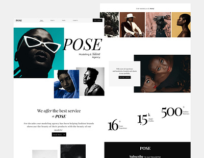 Fashion Agency Concept UI elegant website fashion modelling website ui design web design