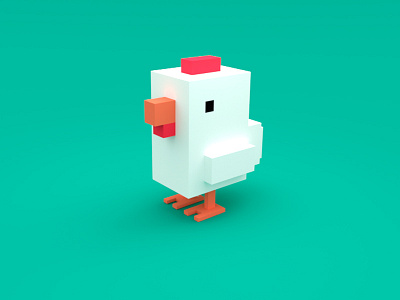 Poly Chicken | Crossy Road b3d blender cute illustration isometric low poly render