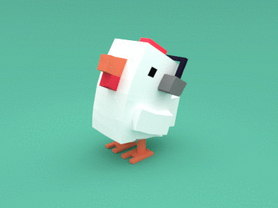 Chicken Music Lover | Animated animated animation b3d blender cute gif illustration isometric low poly render