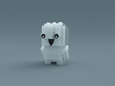 Hedwig - Harry Potter Friend 3d 3d modeling b3d blender cute illustration isometric lego low poly render