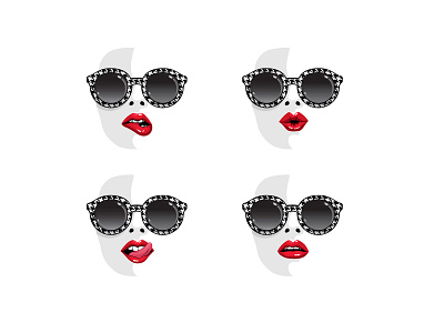 Vector womens faces with red lips face fashion lips red sexy vector women