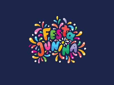 Vector logo. hand lettering Festa Junina