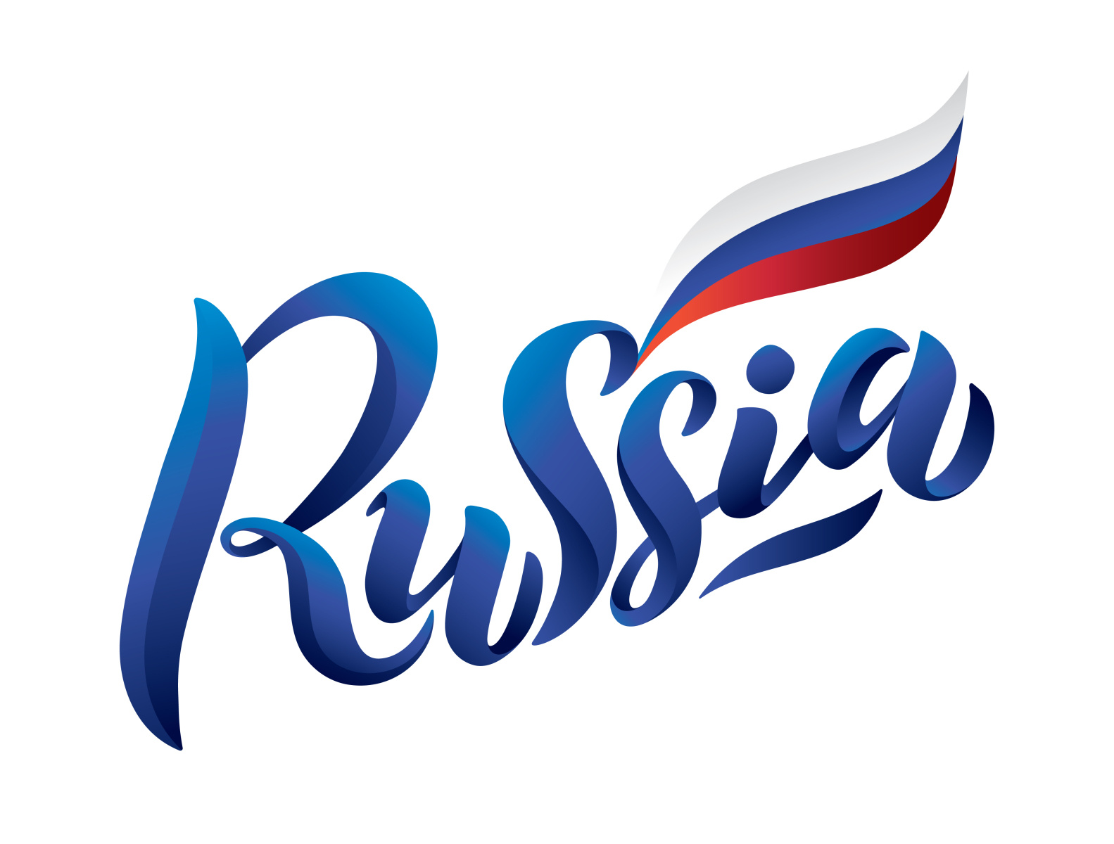 Vector logo of Russia, made in lettering calligraphy style by Irina ...