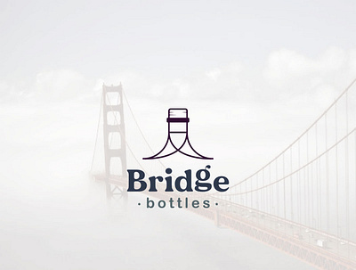 bridge bottles design flat illustration illustrator logo minimal