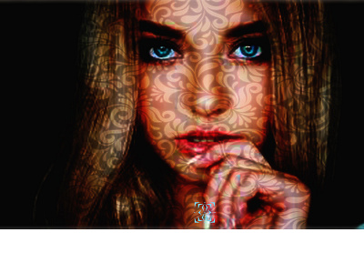 Girl with Blue Eyes digital art illustration photomanipulation