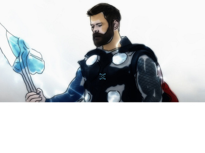 Super Hero Profile_ Thor digital art illustration