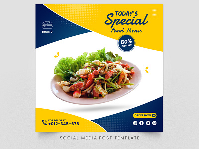 Social Media Post Template branding cmyk flyer design design food ads graphic illustration logo ofset printing ofset printing flyer design vector