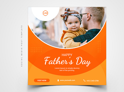 Fathers day social media post template design background best celebration concept dad daddy day family father gift happy holiday illustration love male man parent template tie vector