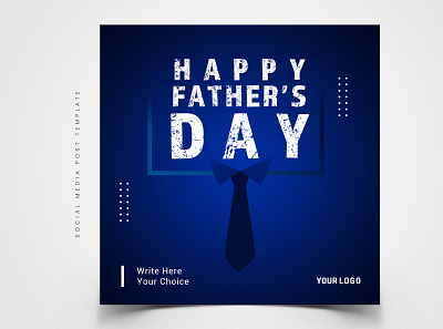 Father's Day Special Social Media Post Template background best celebration concept dad daddy day family father gift happy holiday illustration love male man parent template tie vector