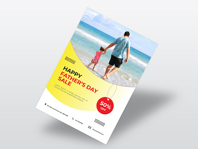 Father's day flyer template design family