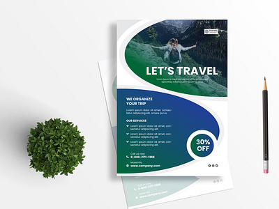 Travel flyer template design