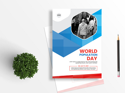 World population day flyer design community