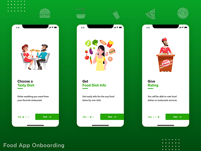 Food app Onboarding Screen burger app food food and beverage manager food and beverage service food and drink food processor food service food shop foodie information screen intro intro screen onboarding onboarding screen onboarding ui restaurant app
