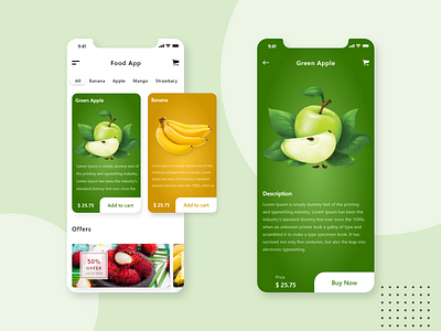 Fruit App app design food service foodie fruit fruits ui uiux