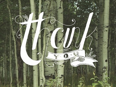 Thank you art design doodle forest graphic gratitude lettering thanks typography