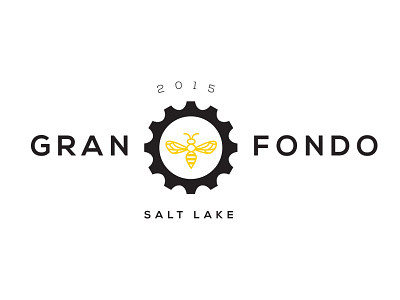 Gran Fondo Salt Lake Logo 2015 bee bicycle bike city cycle fondo gear gran logo race yellow
