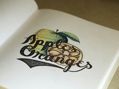 Comparing Apples to Oranges apple calligraphy font fruit handletter handtype lettering orange script type typography